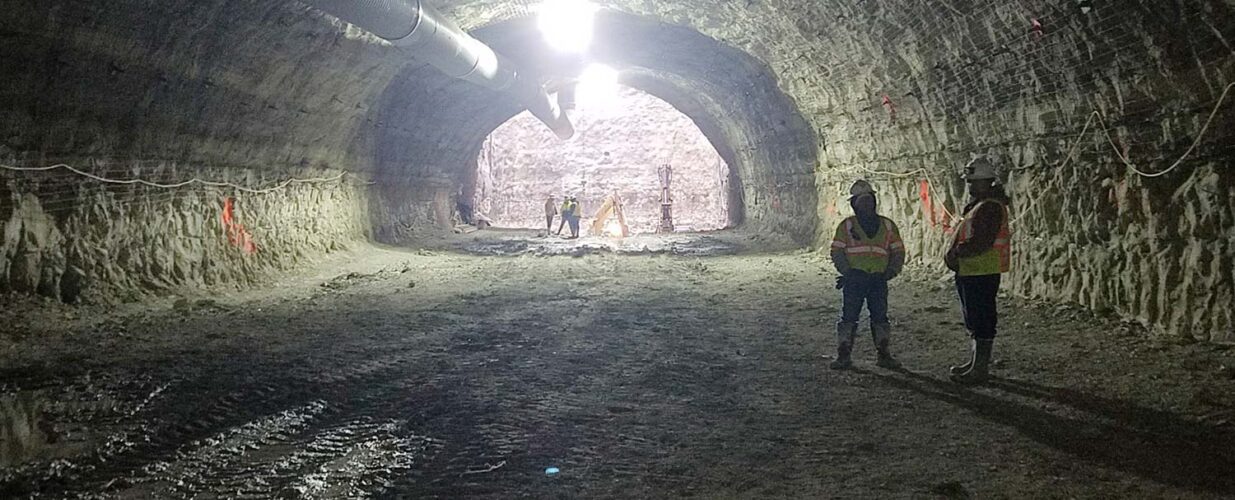 underground view of tunnel and works for Mill Creek drainage relief project